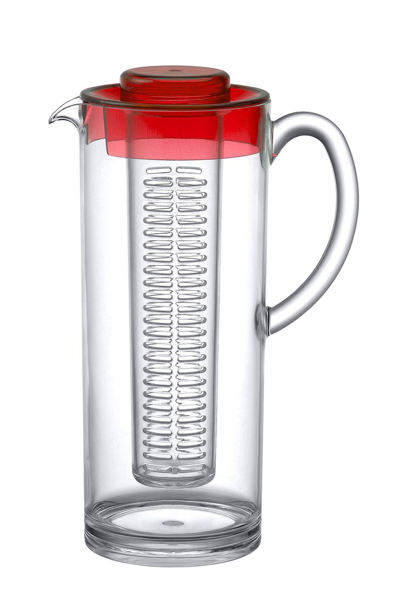 Prodyne Trim Fruit Infusion Pitcher, 60 oz, Red - Image 2